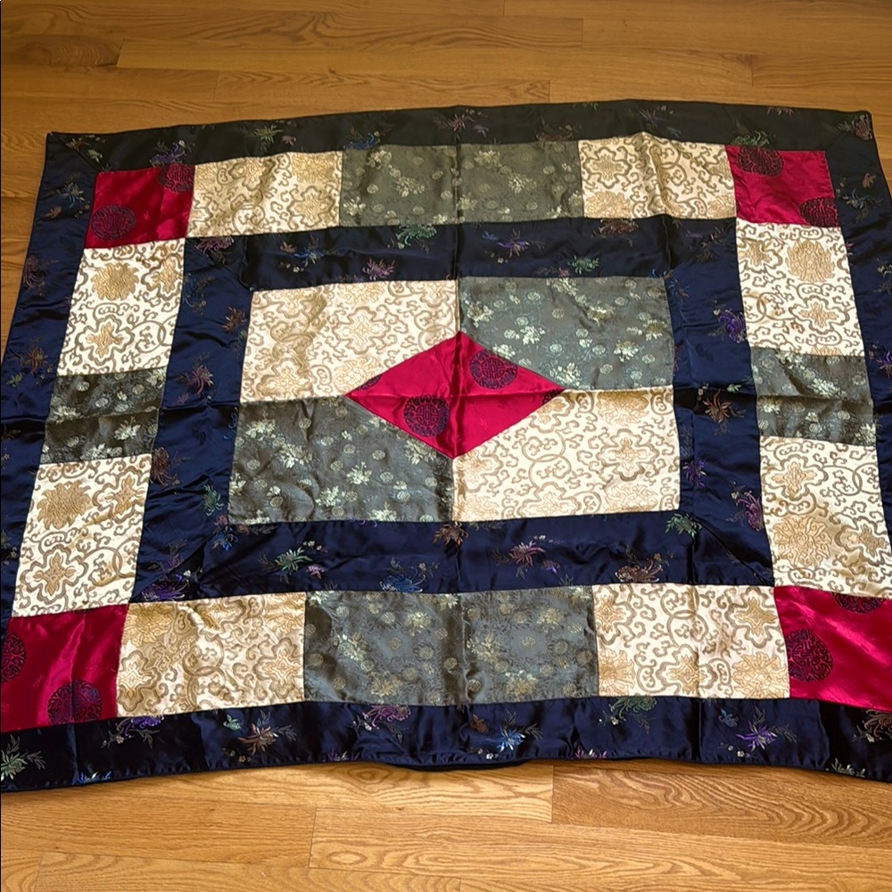 Oriental Patchwork Mandarin Throw / Wall Hanging